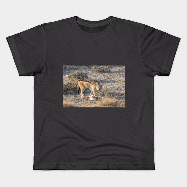 Namibia. Etosha National Park. Scavenging Jackal. Kids T-Shirt by vadim19